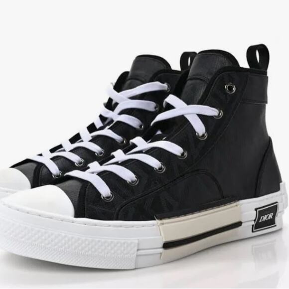 🪀DIOR SNEAKER HIGH TOP M-B/23 DIAMOND PRISTINE DUSTBAG DIOR AUTHENTIC SIZE 12 - Picture 3 of 16
